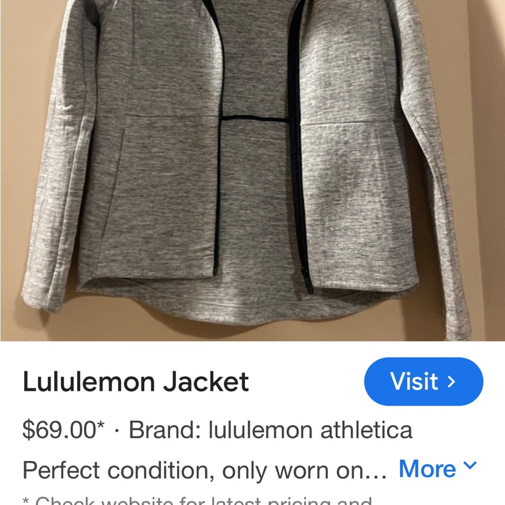 Lululemon Gray Athletic Jacket - image 1